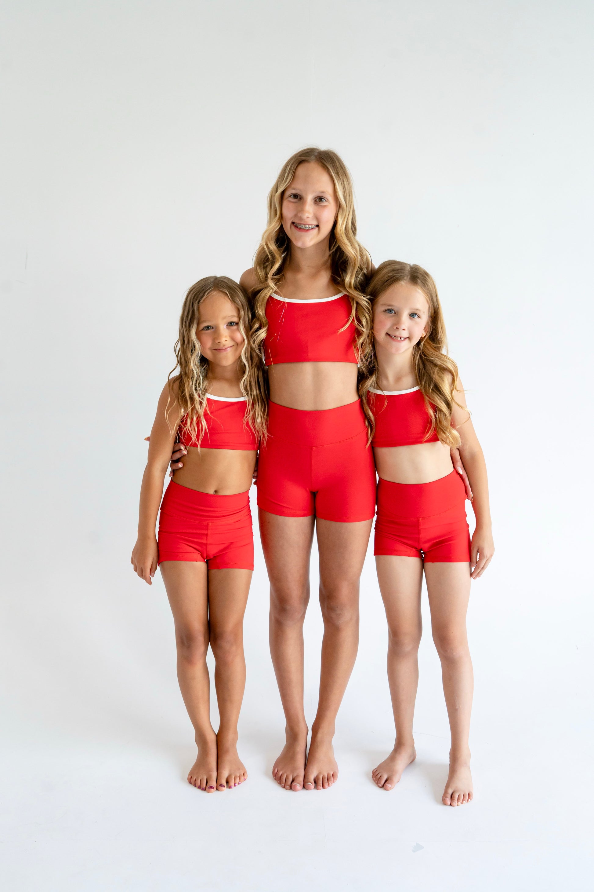 Girls in new summer color basic dance shorts | Pivot Dancewear